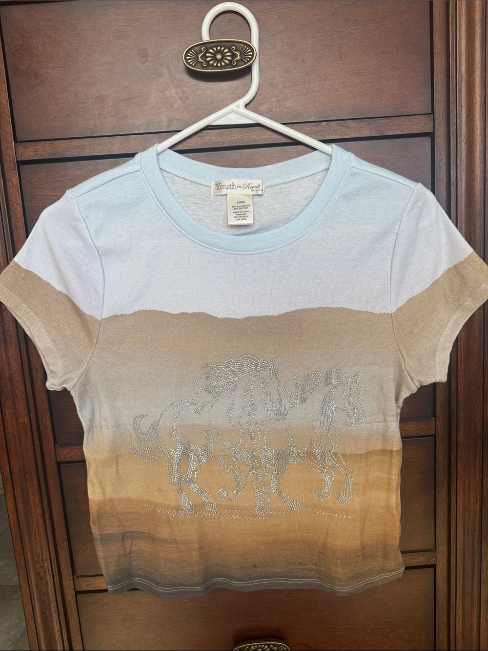 Youth in Revolt rhinestone horse tee size large
